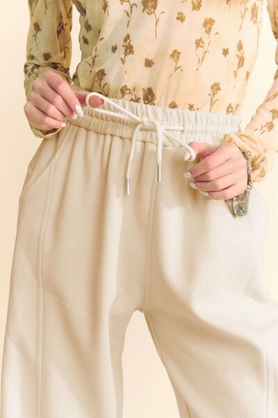 Davi Dani Drawstring Wide Leg Sweatpants 1