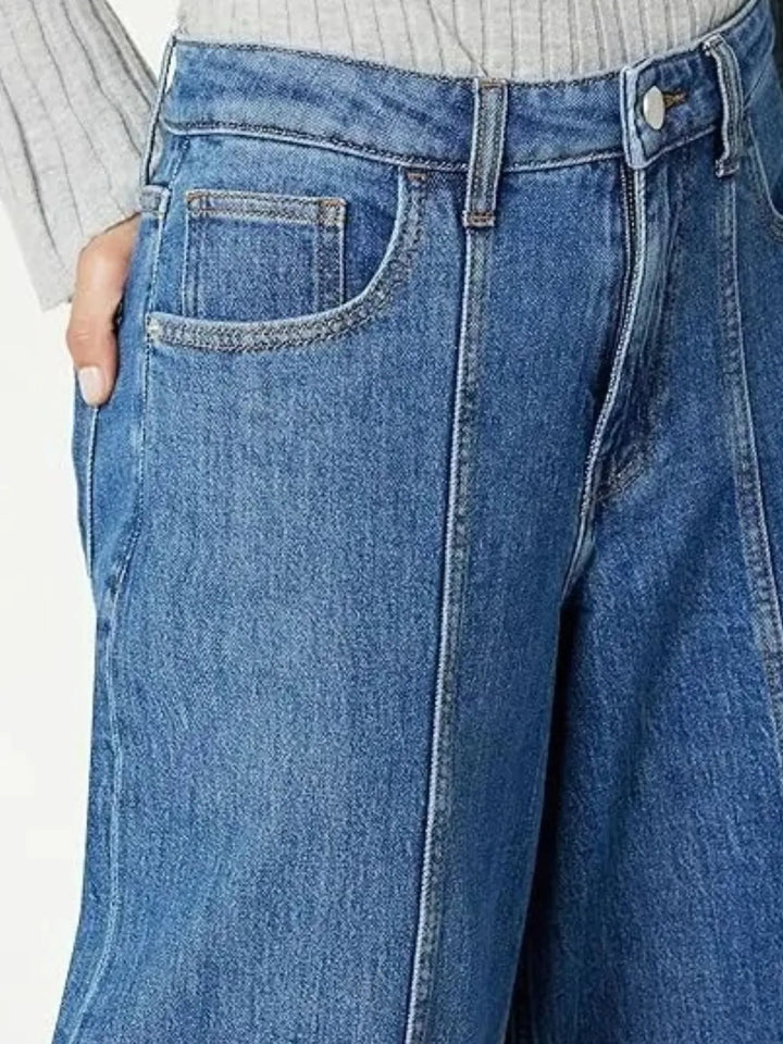 Dark Blue Full Size Wide Leg Jeans Plus Size