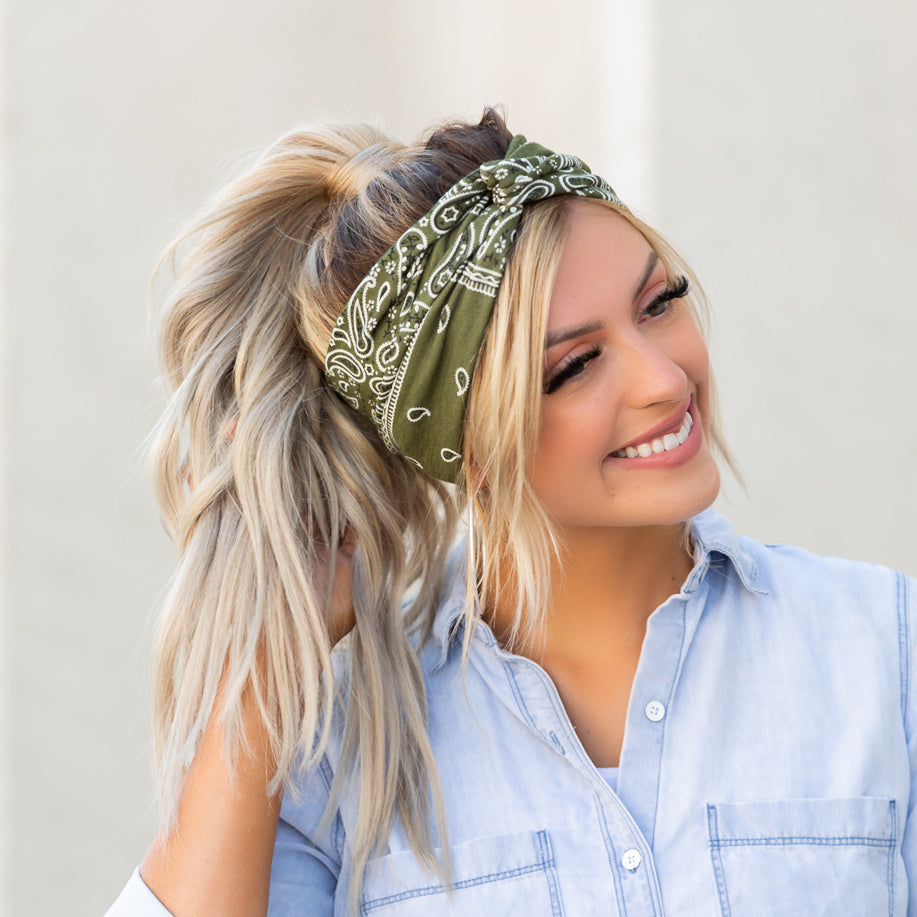 Sky Blue Bandana Twist Headwraps
