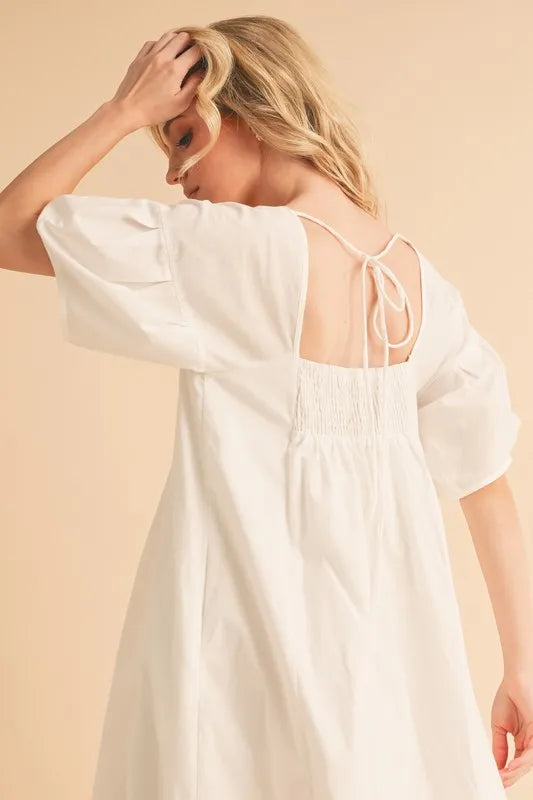 Aemi Co Square Neck Babydoll Dress With Pockets 1