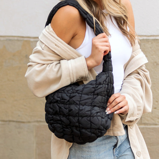 Black Dale Quilted Shoulder Bag