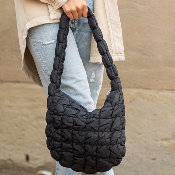 Powder Blue Dale Quilted Shoulder Bag