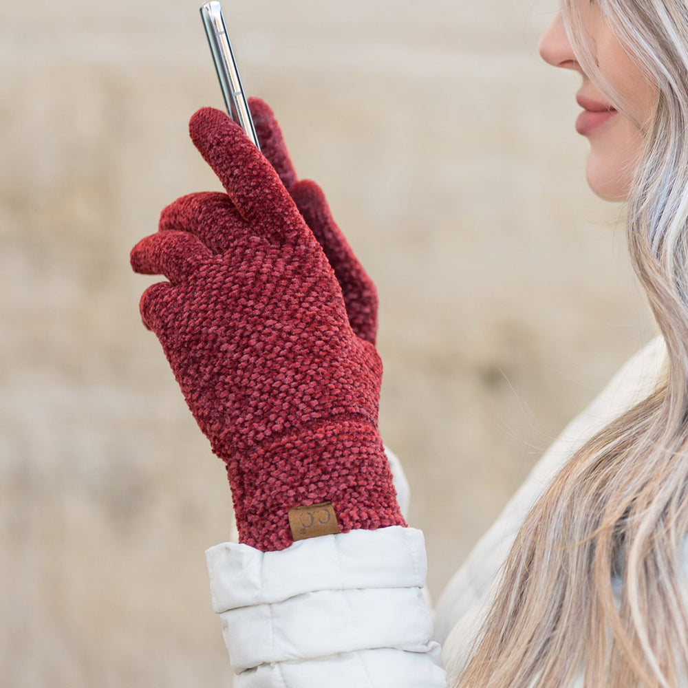 Beige C C® Chenille Touch Gloves