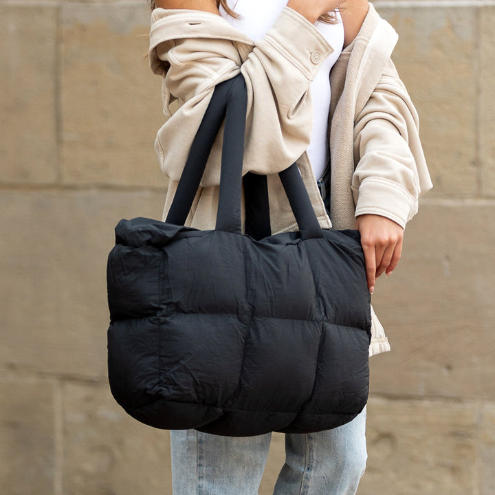 Gray Daphne Puffer Tote 1