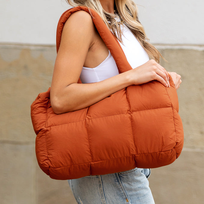 Almond Daphne Puffer Tote 1