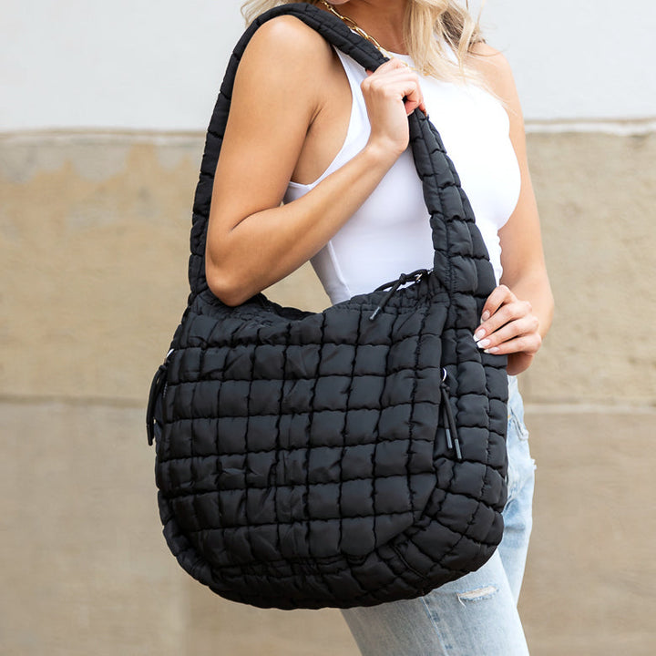 White Taylor Quilted Puffer Tote 1