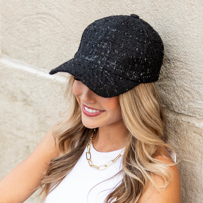 Tweed Sparkle Ball Cap 1