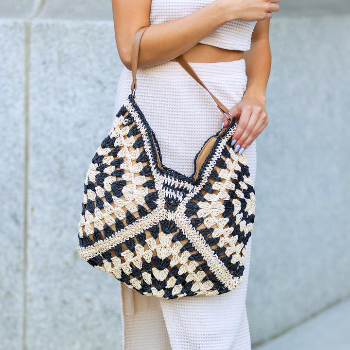 Dahlia Woven Straw Shoulder Bag 1