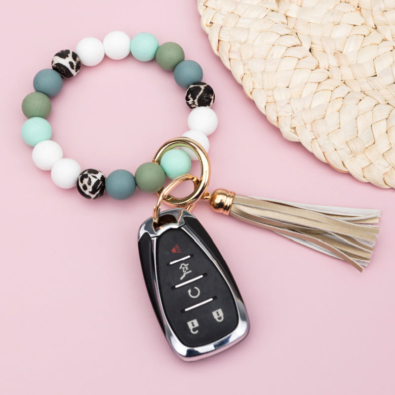 Silicone Monochromatic Key Ring Bracelet 1