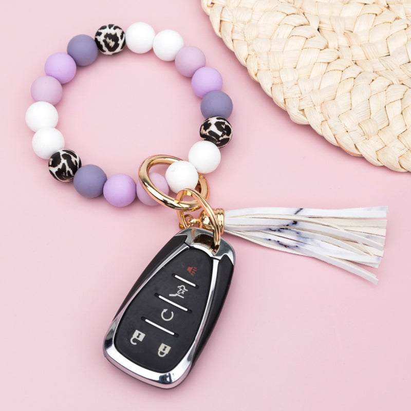 Silicone Monochromatic Key Ring Bracelet 1