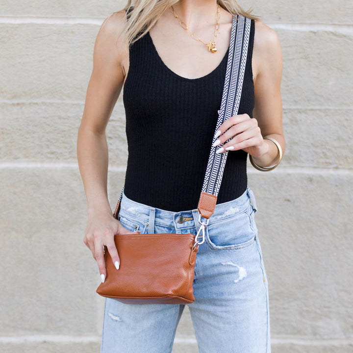 Black Aria Leather Compact Crossbody 1