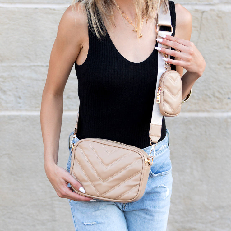 Black Elsie Quilted Crossbody