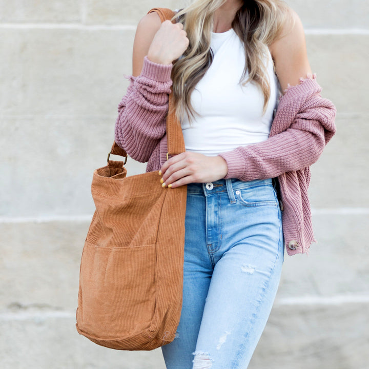 Blush Corduroy Messenger Bag