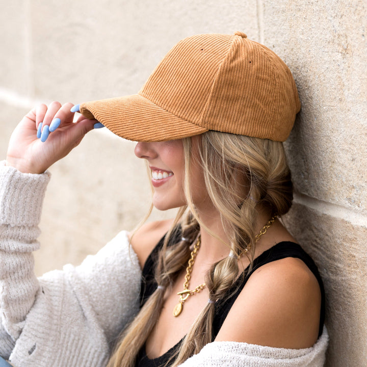Gray Corduroy Boyfriend Ball Cap 1