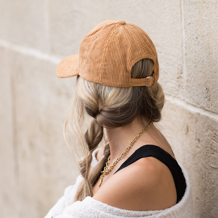 Beige Corduroy Boyfriend Ball Cap 1