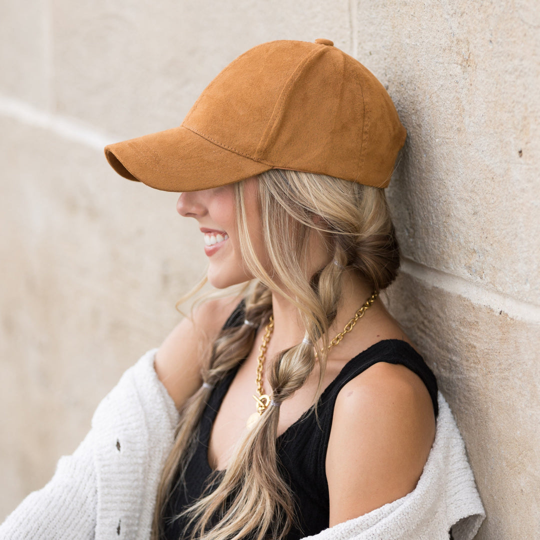 Black Suede Boyfriend Ball Cap