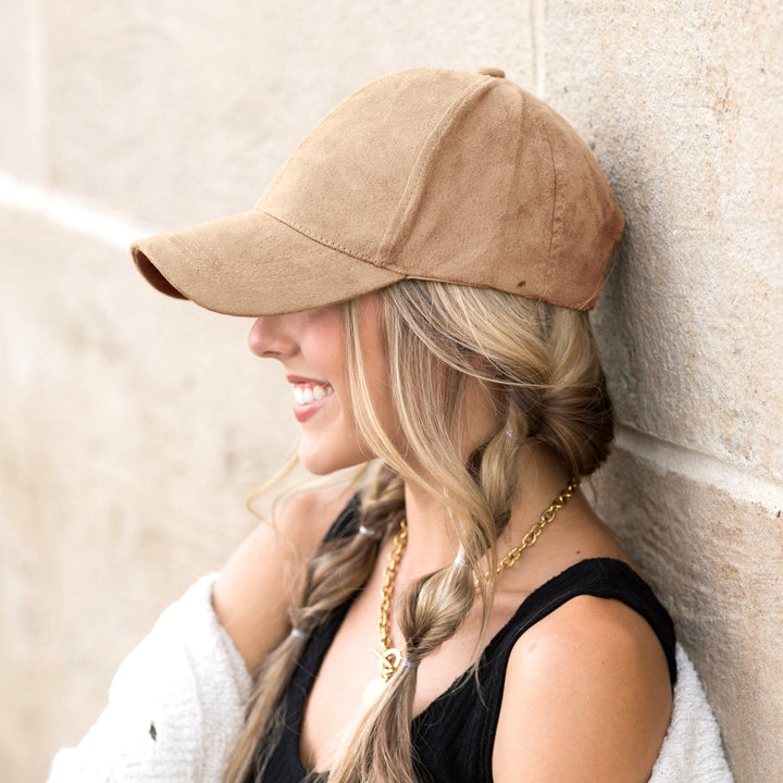 Camel Suede Boyfriend Ball Cap