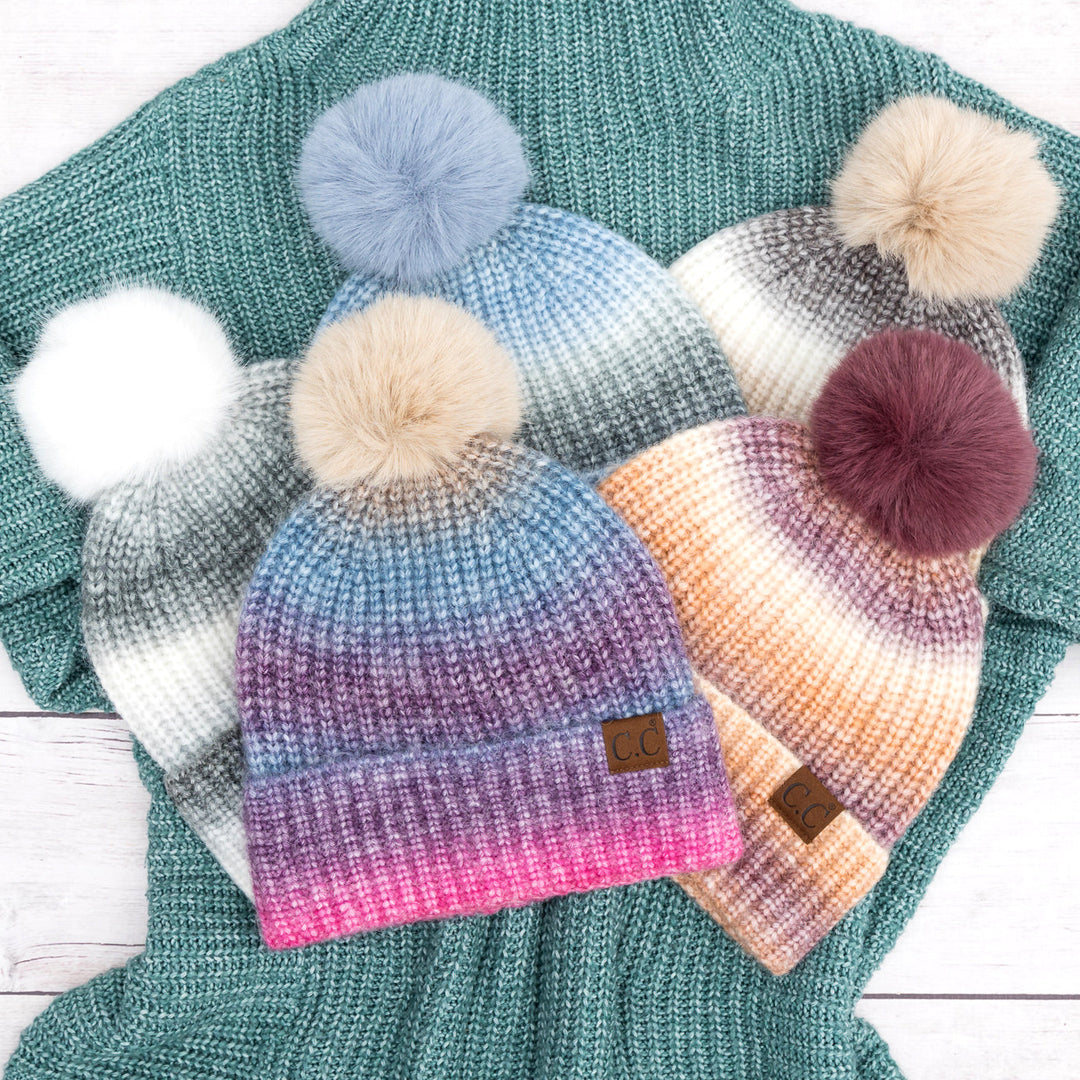 C C® Ombre Fur Pom Beanie