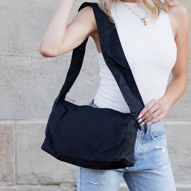 Chocolate Reese Convertible Nylon Messenger Bag