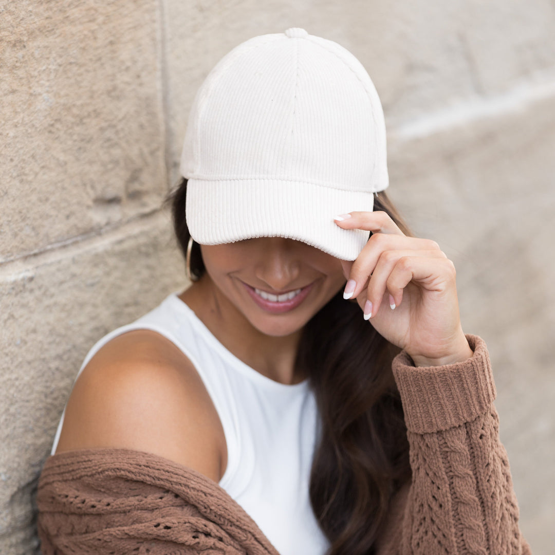 Black Corduroy Boyfriend Ball Cap 1