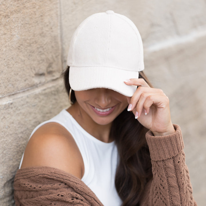 Black Corduroy Boyfriend Ball Cap 1
