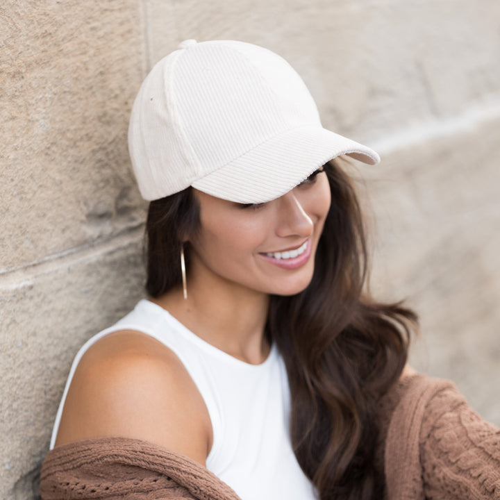 Camel Corduroy Boyfriend Ball Cap 1