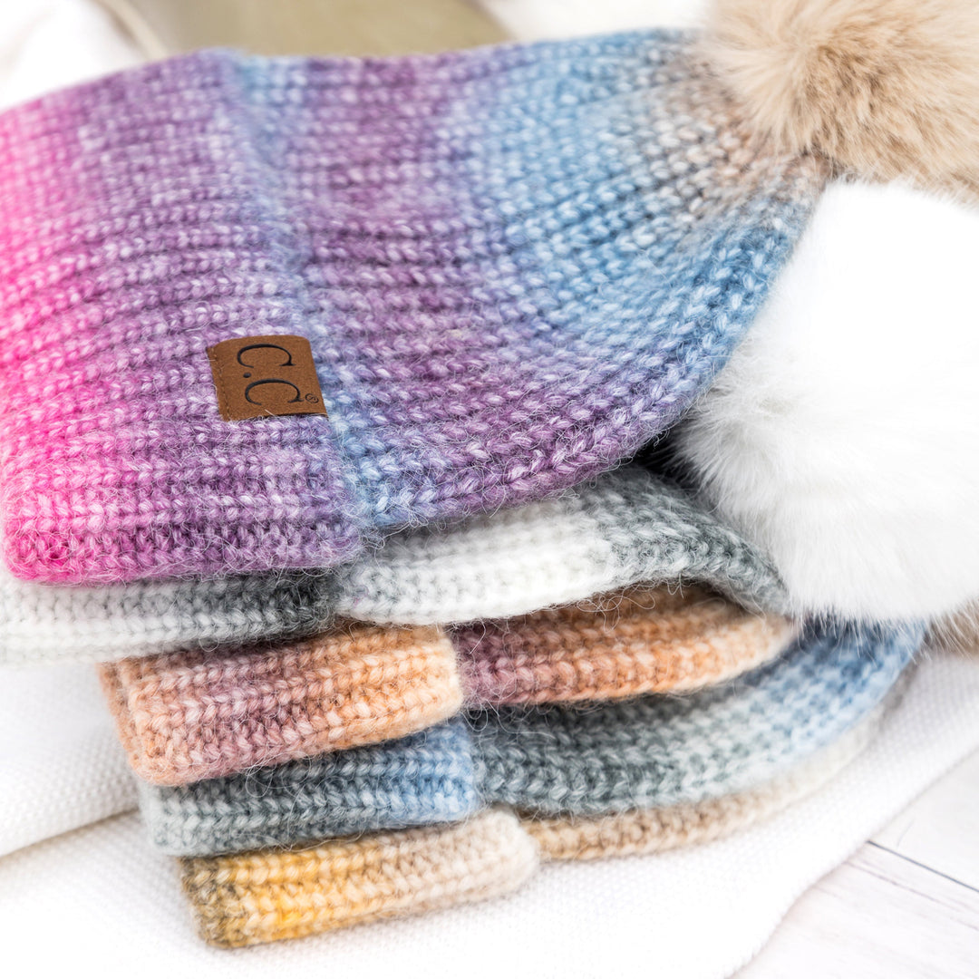 C C® Ombre Fur Pom Beanie