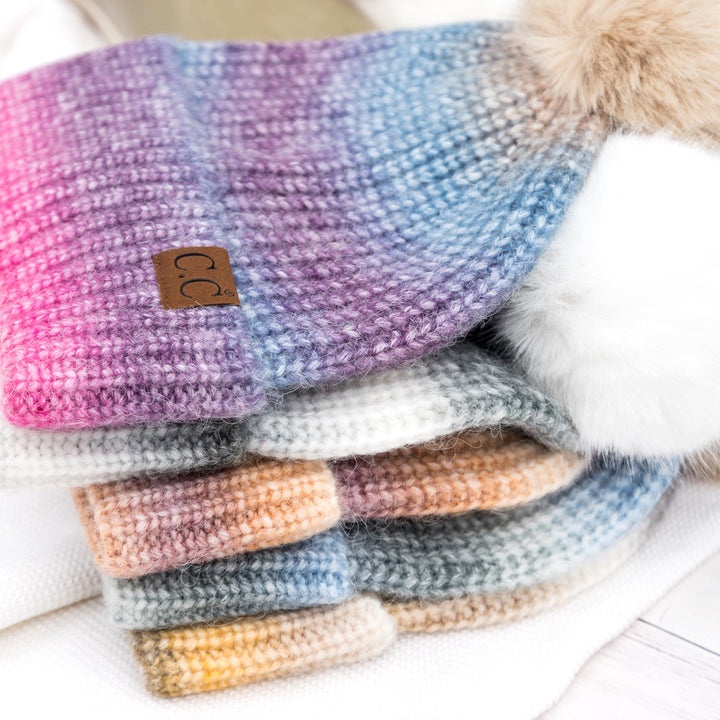 C C® Ombre Fur Pom Beanie