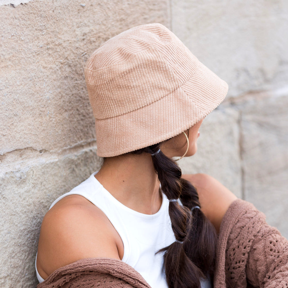 Cream Corduroy Bucket Hats
