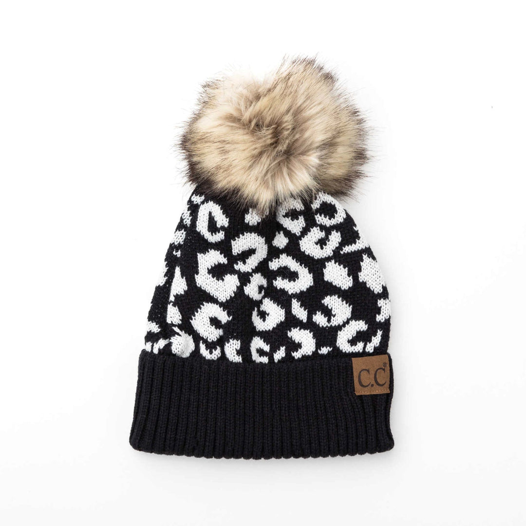 C C® Natural Leopard Pom Beanie