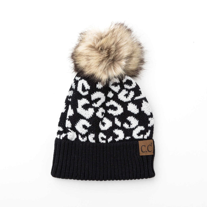 C C® Natural Leopard Pom Beanie