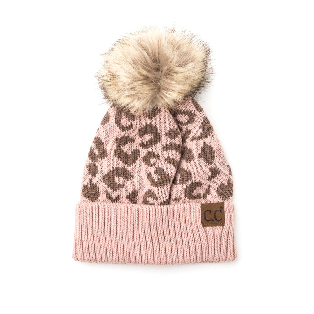C C® Natural Leopard Pom Beanie