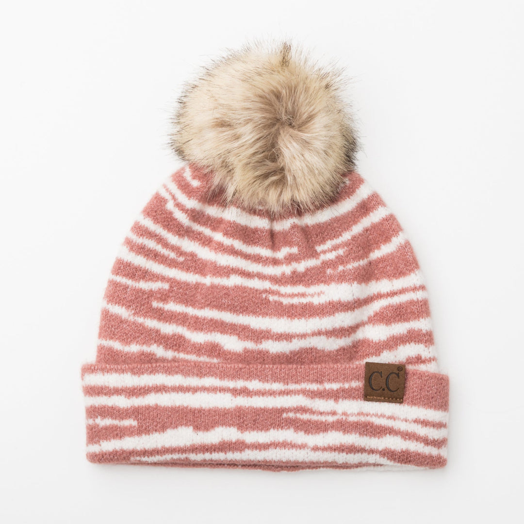 C C® Zebra Pom Beanie