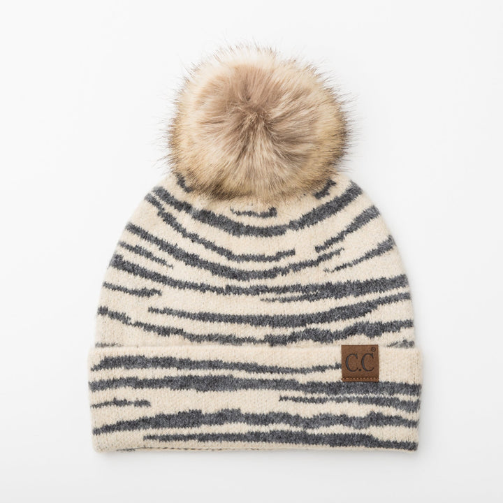 C C® Zebra Pom Beanie