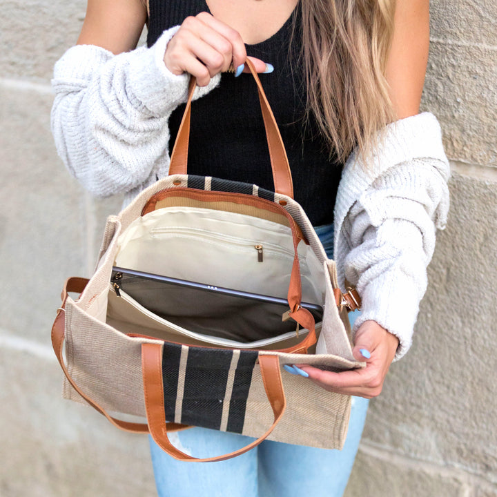 Canvas Stripe Tote 1