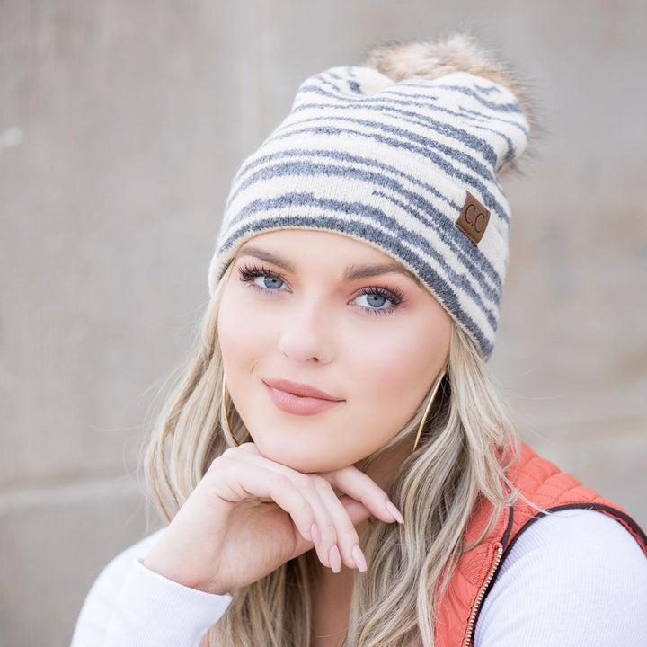 C C® Zebra Pom Beanie