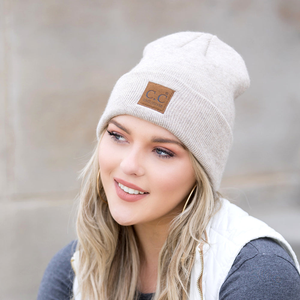 Black C C® Heathered Boyfriend Beanie