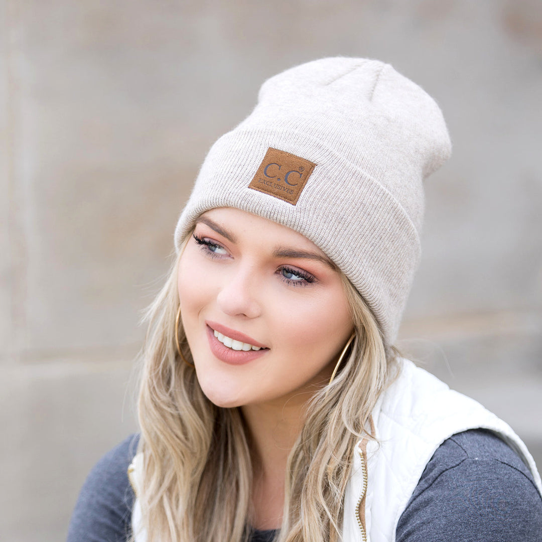 Black C C® Heathered Boyfriend Beanie