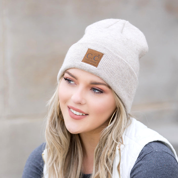 Black C C® Heathered Boyfriend Beanie