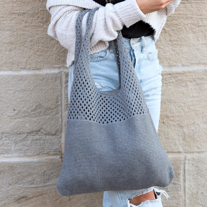 Mocha Soft Knit Hobo Shoulder Bag