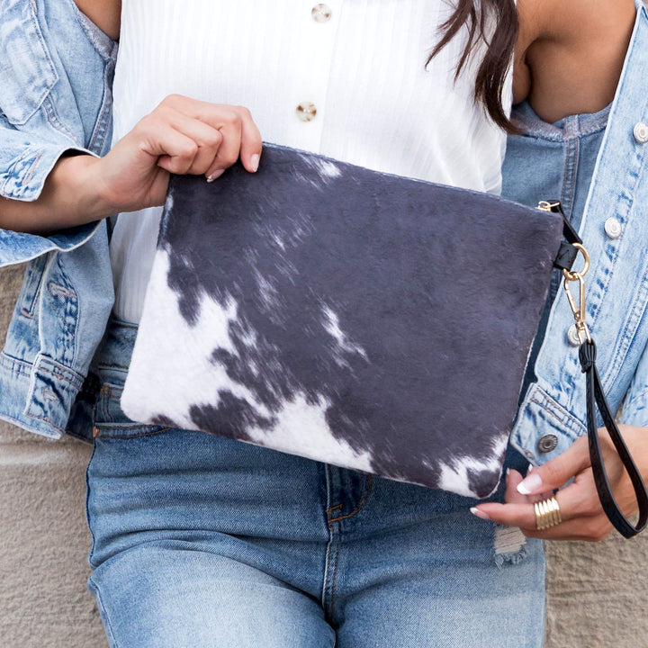 Brown Cow Western Fur Clutch