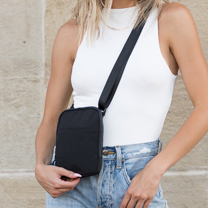 White Eva Clippable Removable Coin Pouch Crossbody 1