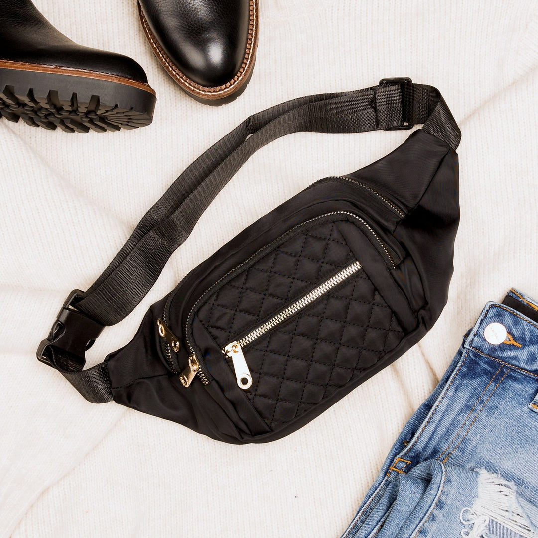 Quilted Sling Belt Bag