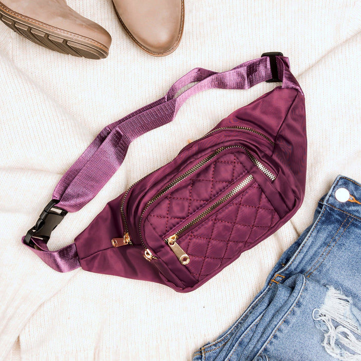 Quilted Sling Belt Bag