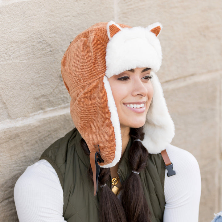 Gray Kitten Ear Trapper Hat 1