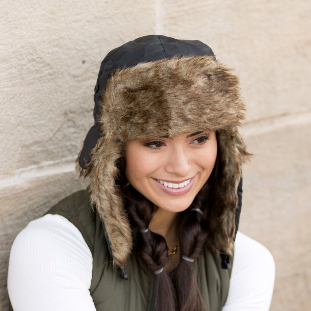 Gray Alpine Aviator Trapper Hat