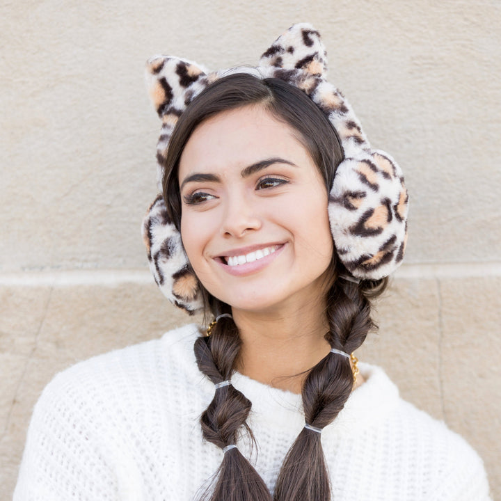 Tan Animal Print Ear Muffs