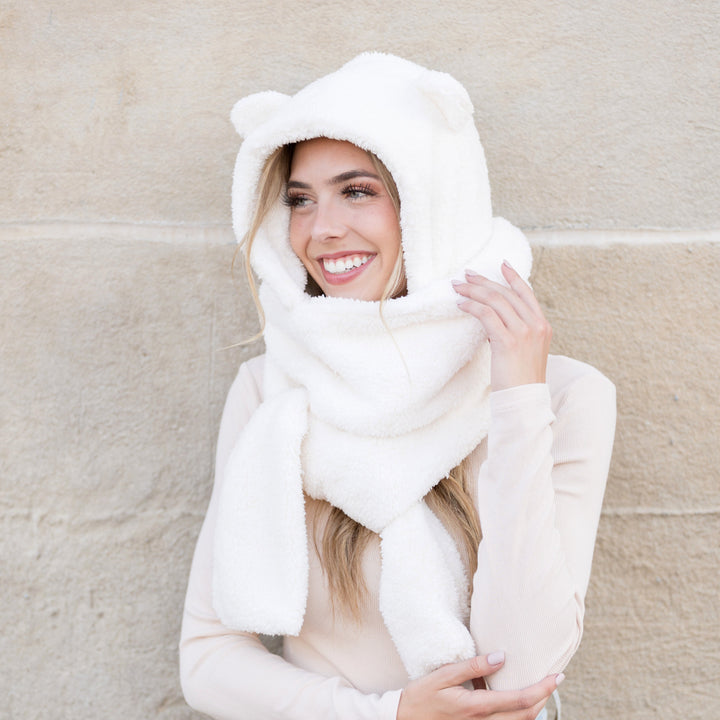 Teddy Bear Hooded Scarf 1