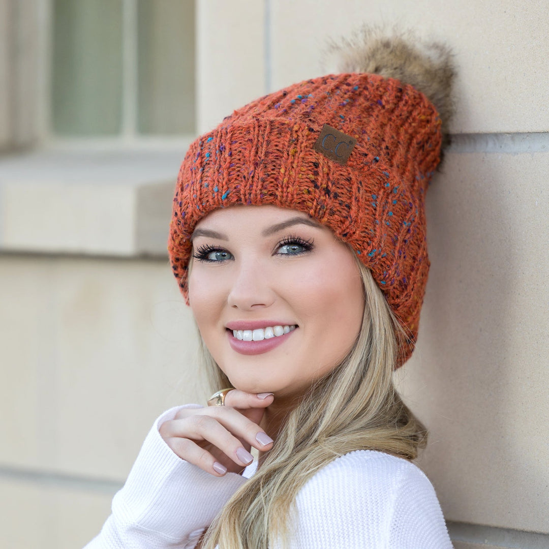 Black C C® Confetti Pom Beanie