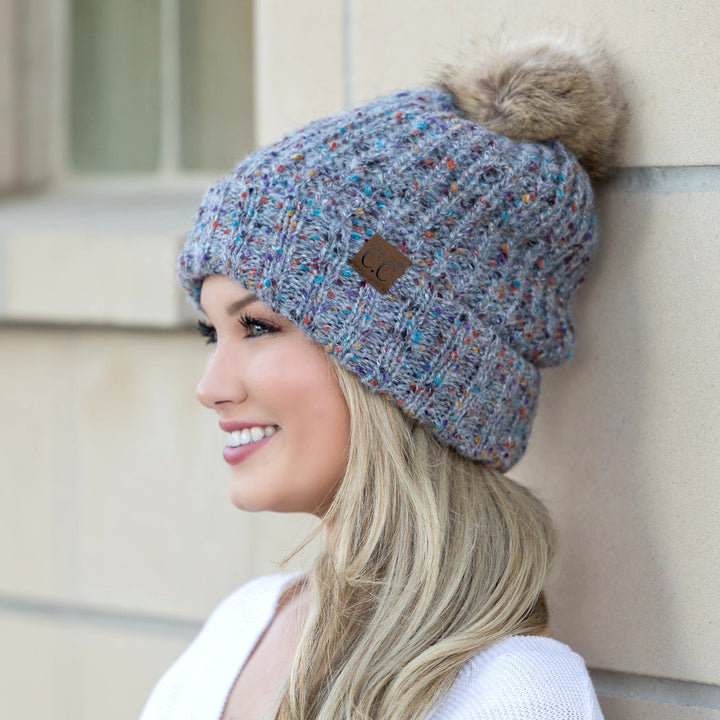 Taupe C C® Confetti Pom Beanie